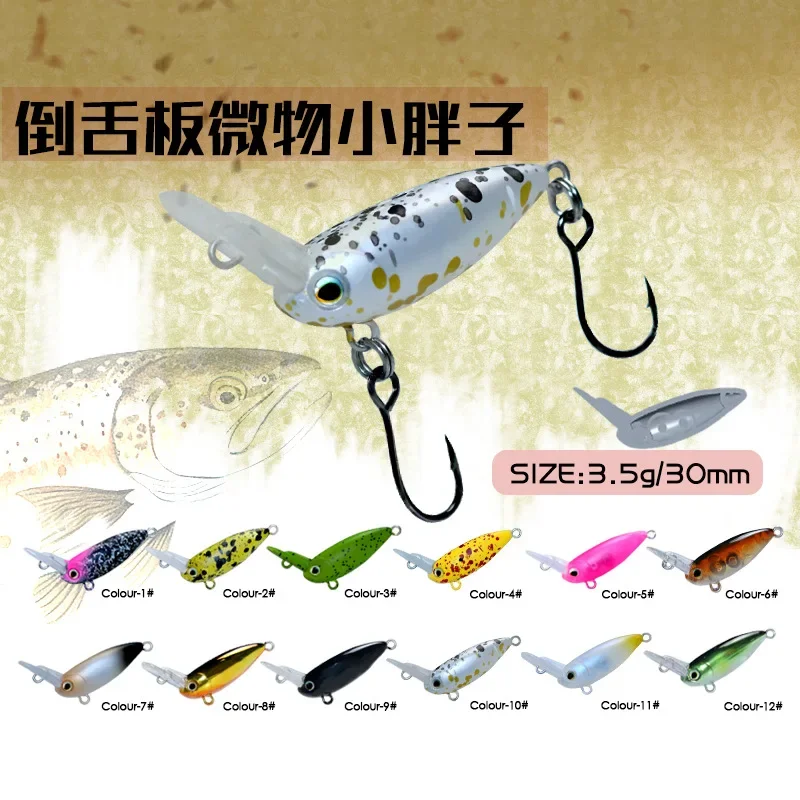 MUKUN-Señuelos de pesca de pececillo pequeño, 30mm, 3,5g, Mini cebo duro que se hunde, Micro Crankbait, perca, trucha, lubina, Wobbler - imagen 2