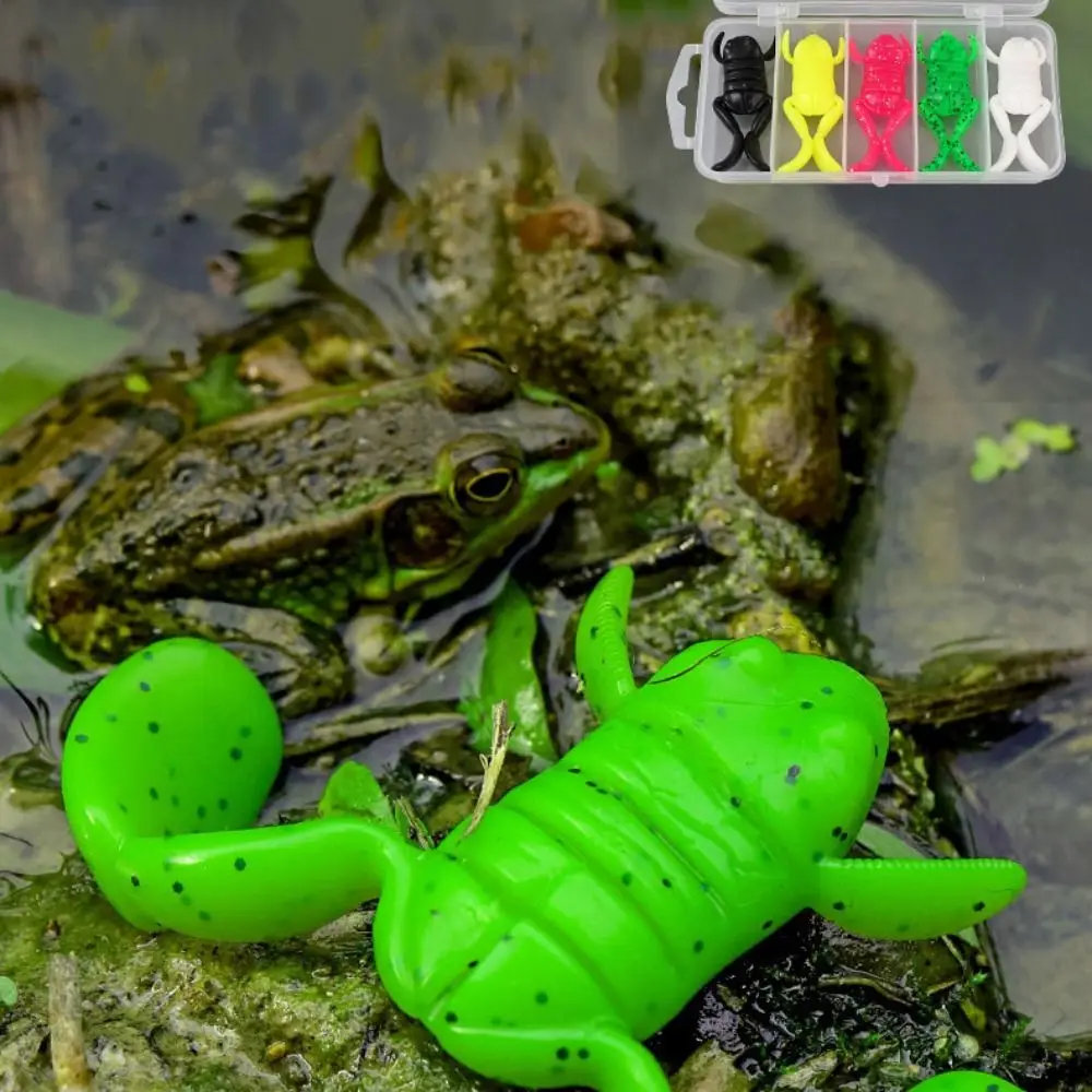 Señuelos de pesca de rana suave de TPE, señuelo de postura tipo rana, producto de equipo de pesca de Jigging, cebo Artificial de 5g, pesca al aire libre, 5 uds. - imagen 2