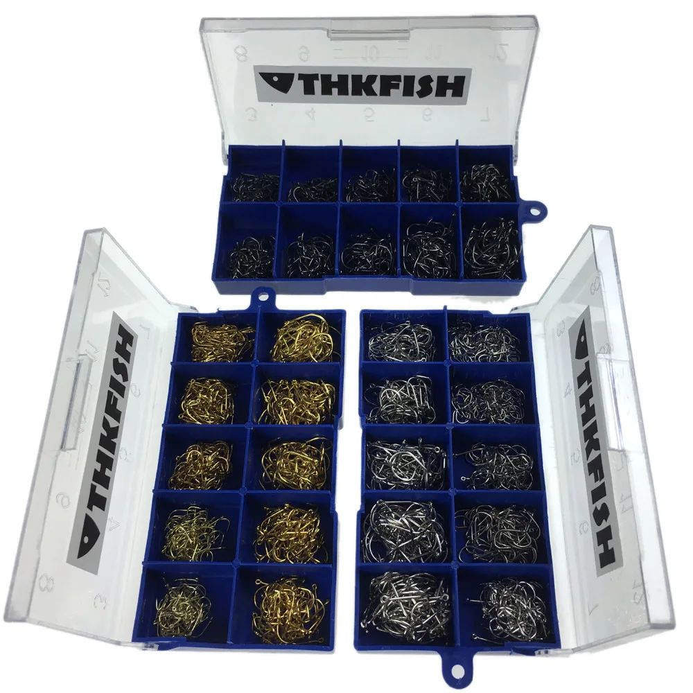 Anzuelos dorados THKFISH para carpa – Acero inoxidable con púas - imagen 4