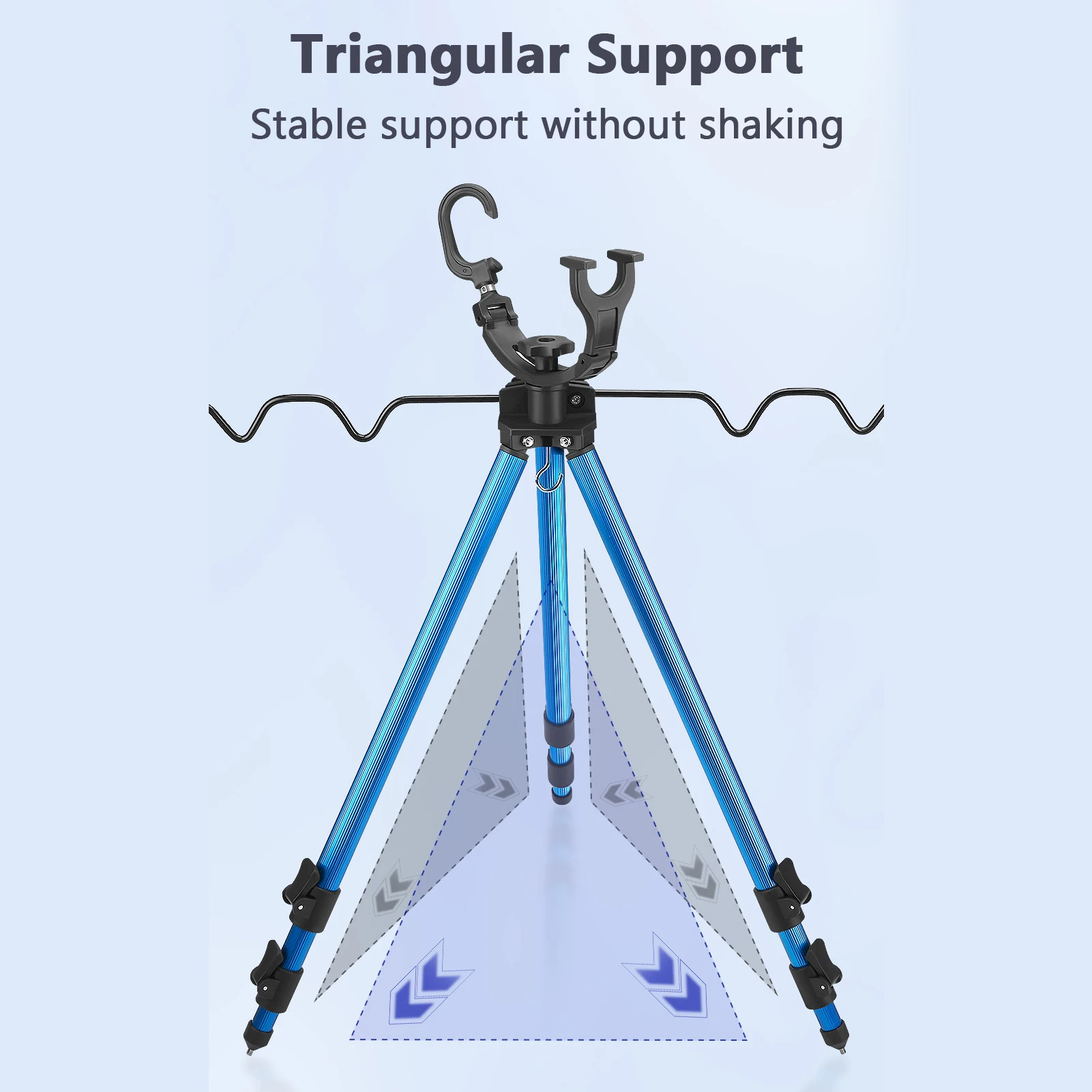 Cañas de pescar portátiles, soporte para trípode, soporte telescópico para caña de pescar de aleación de aluminio para mar, playa y costa - imagen 5