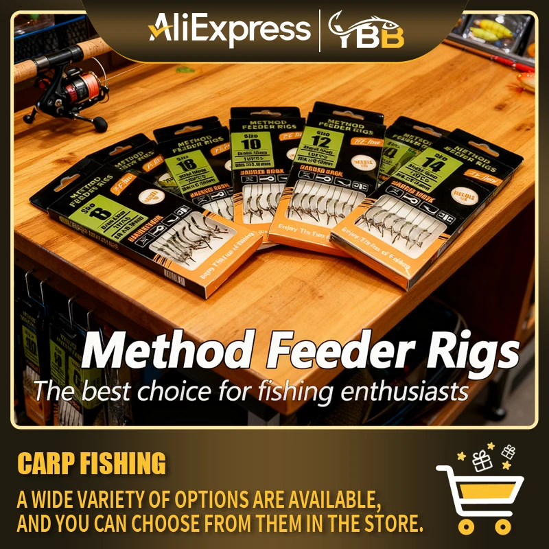Aparejos Method feeder preatados – pelo y anzuelos con púas para carpa