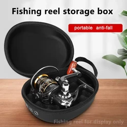 Bolsa de carretes de pesca portátil, funda protectora negra de 15,5 cm, impermeable, EVA, cubierta para exteriores, cajas para carrete giratorio, aparejos de herramientas de pesca