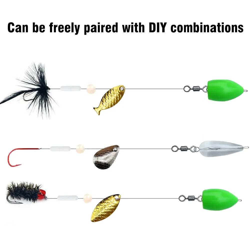 MNFT 40 Uds Kit de cebo de hoja giratoria DIY herramienta de fabricación de señuelos de pesca de Metal accesorios de pesca - imagen 5