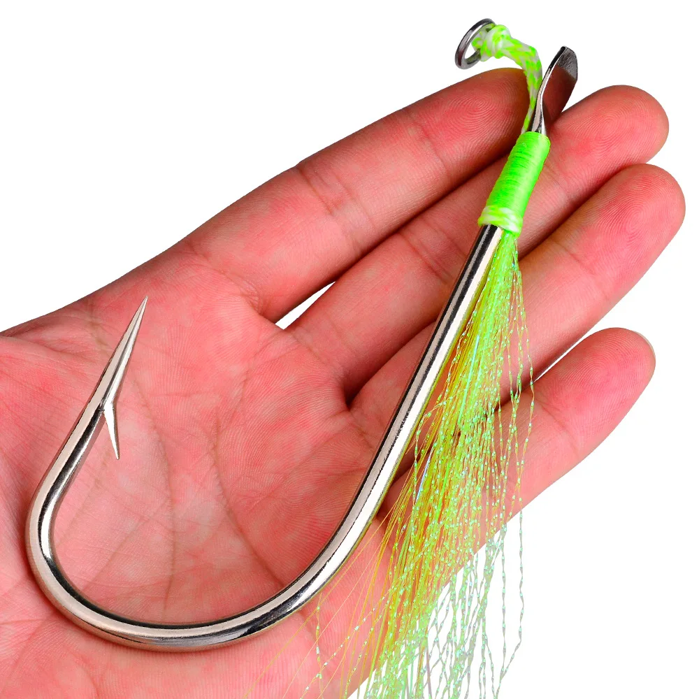 Gancho de ayuda para Jigging de pesca, gancho de repuesto para Jigging de tono lento, pesca en barco de Jigging Vertical, caballa de atún en alta mar, 5 uds. - imagen 2