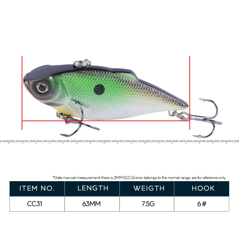 Hanlin-señuelo de Pesca VIB, 63mm/7,5g, cebos duros sin aros, Crankbait, Wobblers para Pesca de carpa, aparejos de lubina - imagen 2