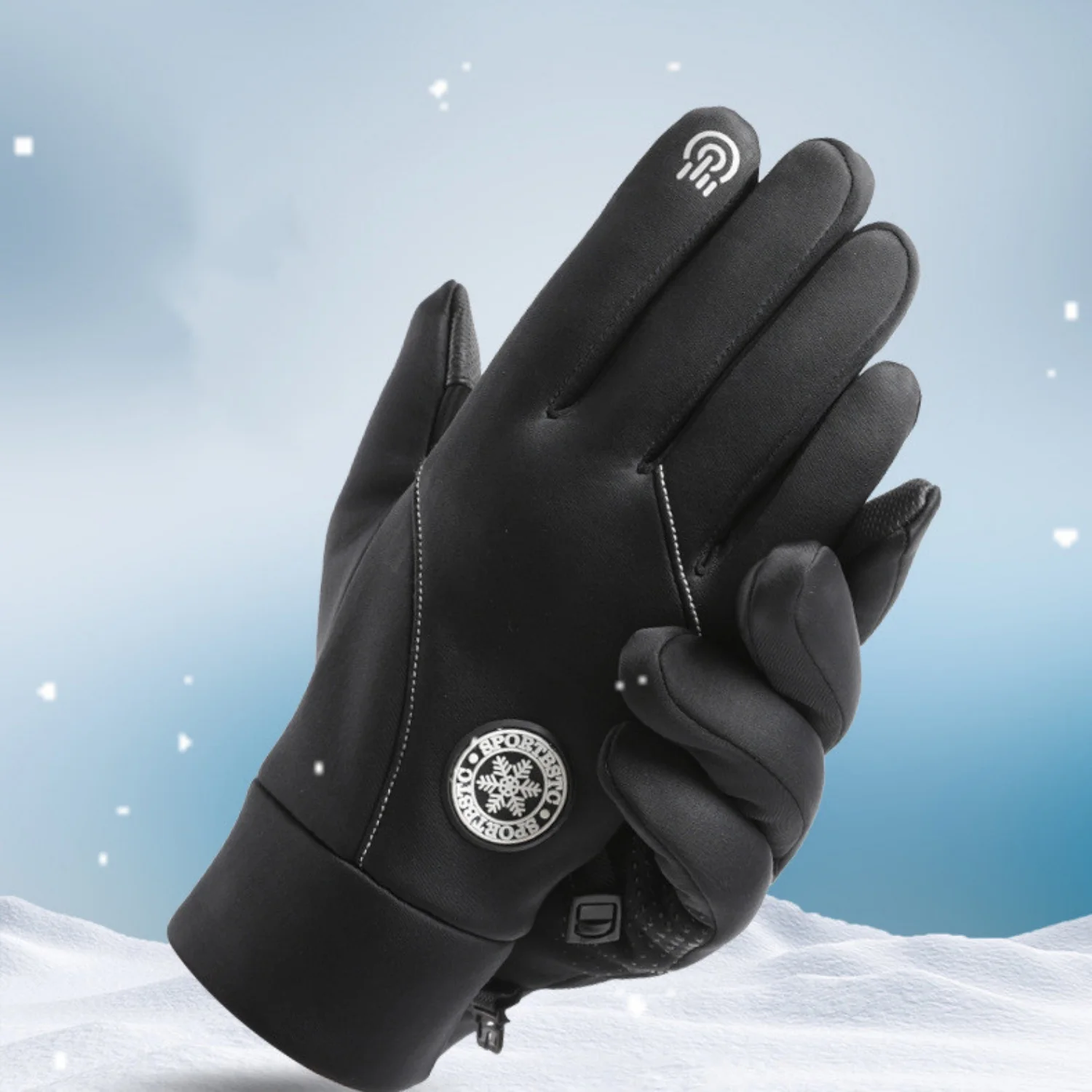 Guantes de ciclismo de invierno para hombre y mujer, manoplas cálidas con pantalla táctil de dedo completo, antideslizantes, accesorios para ciclismo al aire libre - imagen 2