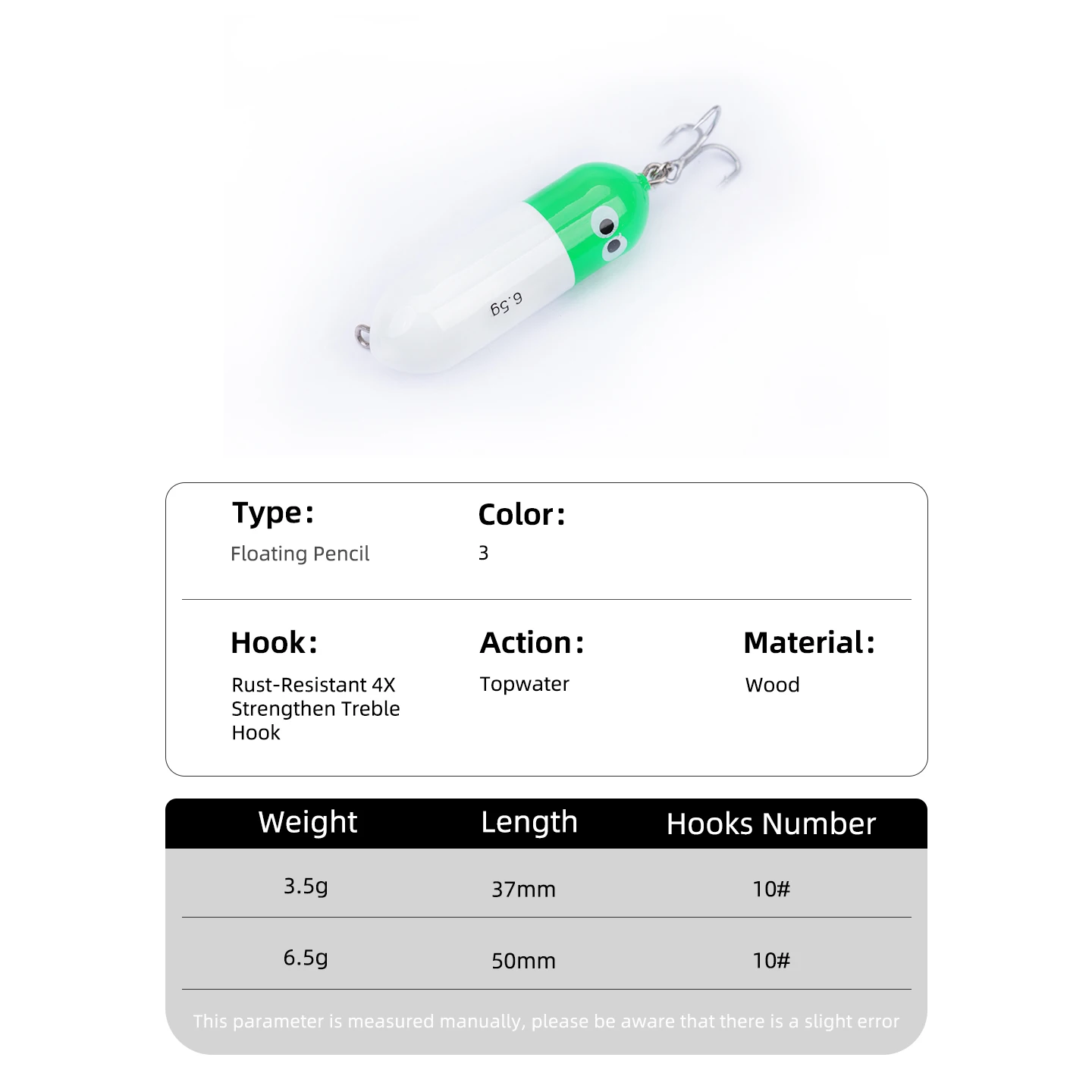 2025 nuevo 3,5/6,5g lápiz Topwater de madera cebo de Pesca oscilante automático señuelo Artificial duro recién llegado señuelo de pescado Wobbler Pesca - imagen 2