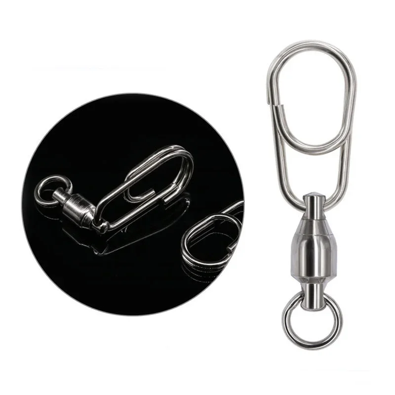 Rodamiento de bolas de pesca de acero inoxidable, conector de anillos sólidos giratorios, 20 piezas, pesca en agua dulce y salada para cebo de curricán - imagen 3