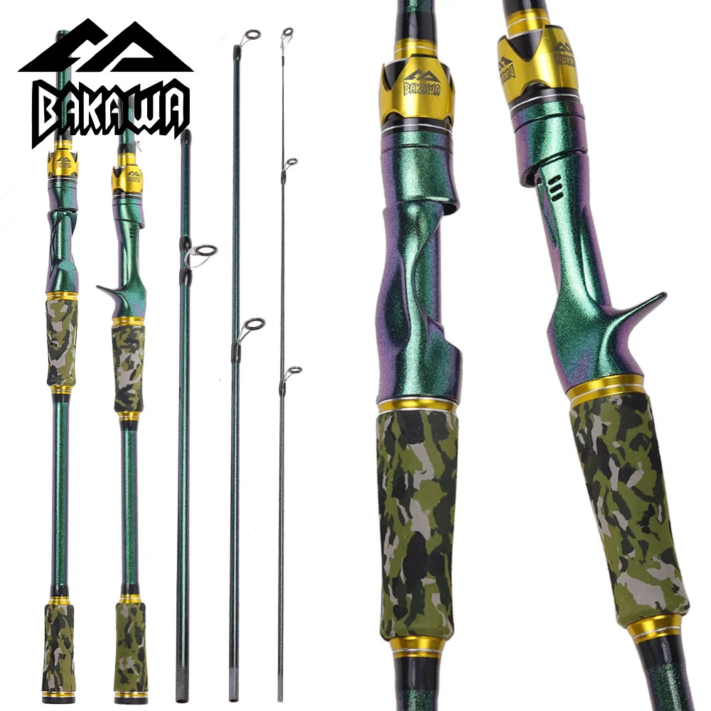 Caña de pescar giratoria BAKAWA serie camaleón 1,9 M/2,1 M caña de viaje portátil de 4 secciones caña de pescar ultraligera mediana - imagen 2