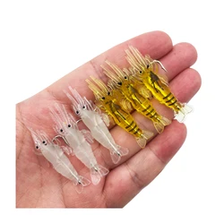 Señuelo Camarón Luminoso de Silicona para Perca y Carpa - Brillo