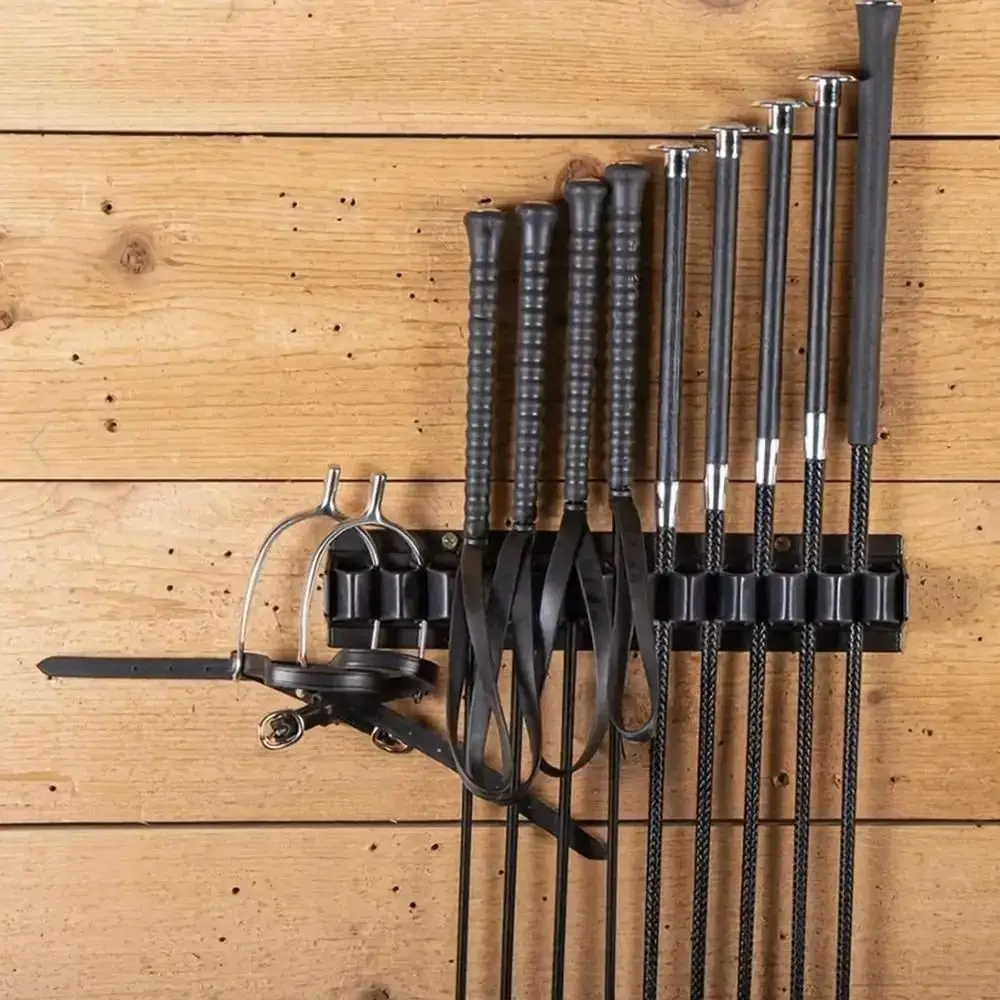 Estante para látigo de 12 ranuras, soporte para látigo de palos de plástico montado en la pared, soporte para látigo de caballo, 1 Uds. - imagen 4