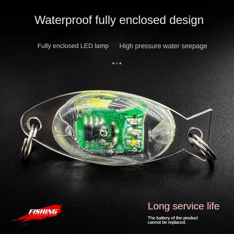Mini señuelo de pesca de 5 piezas, luz LED de gota profunda, forma de ojo bajo el agua, cebo de pesca de calamar, señuelo luminoso para atraer peces - imagen 3
