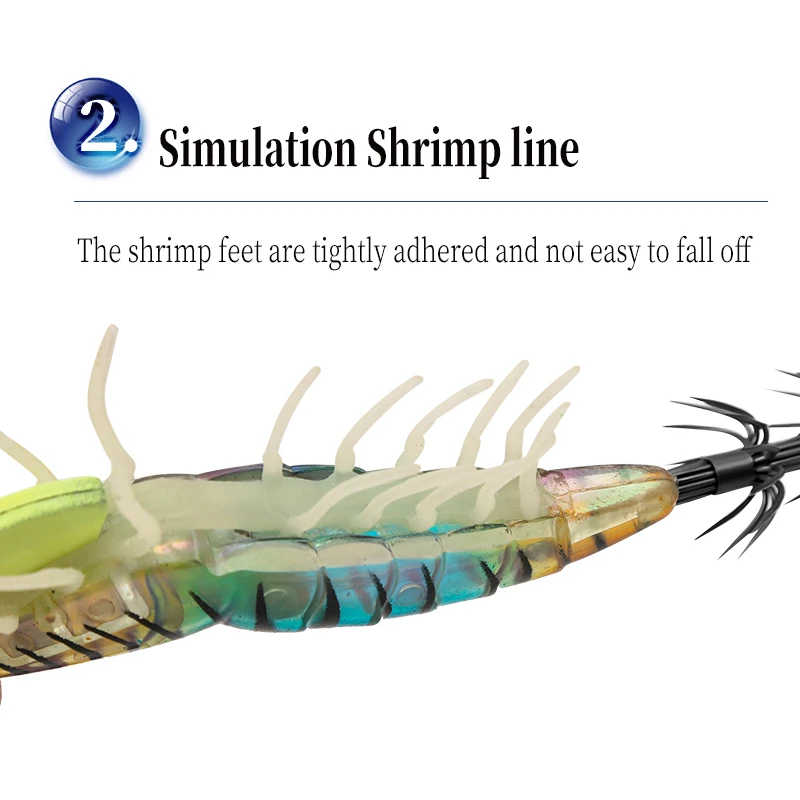 Anzuelo de calamar luminoso, Señuelos de pesca, plantilla de calamar de pie suave, simulación de silicona, cebo de pulpo, aparejos de pesca