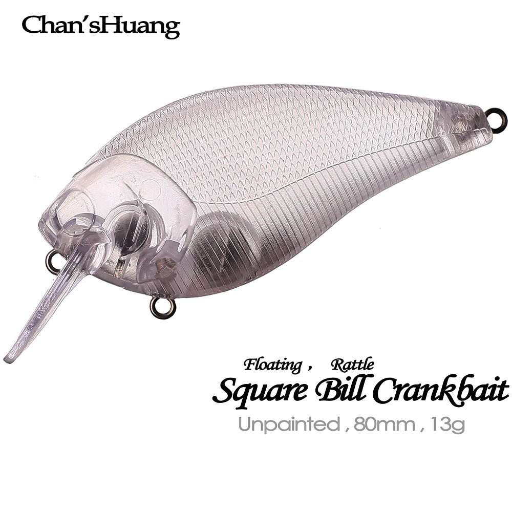 Caña Crankbait Chan'sHuang flotante con sonajero – DIY sin pintar