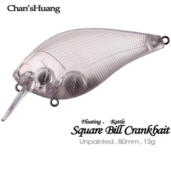 Caña Crankbait Chan'sHuang flotante con sonajero – DIY sin pintar