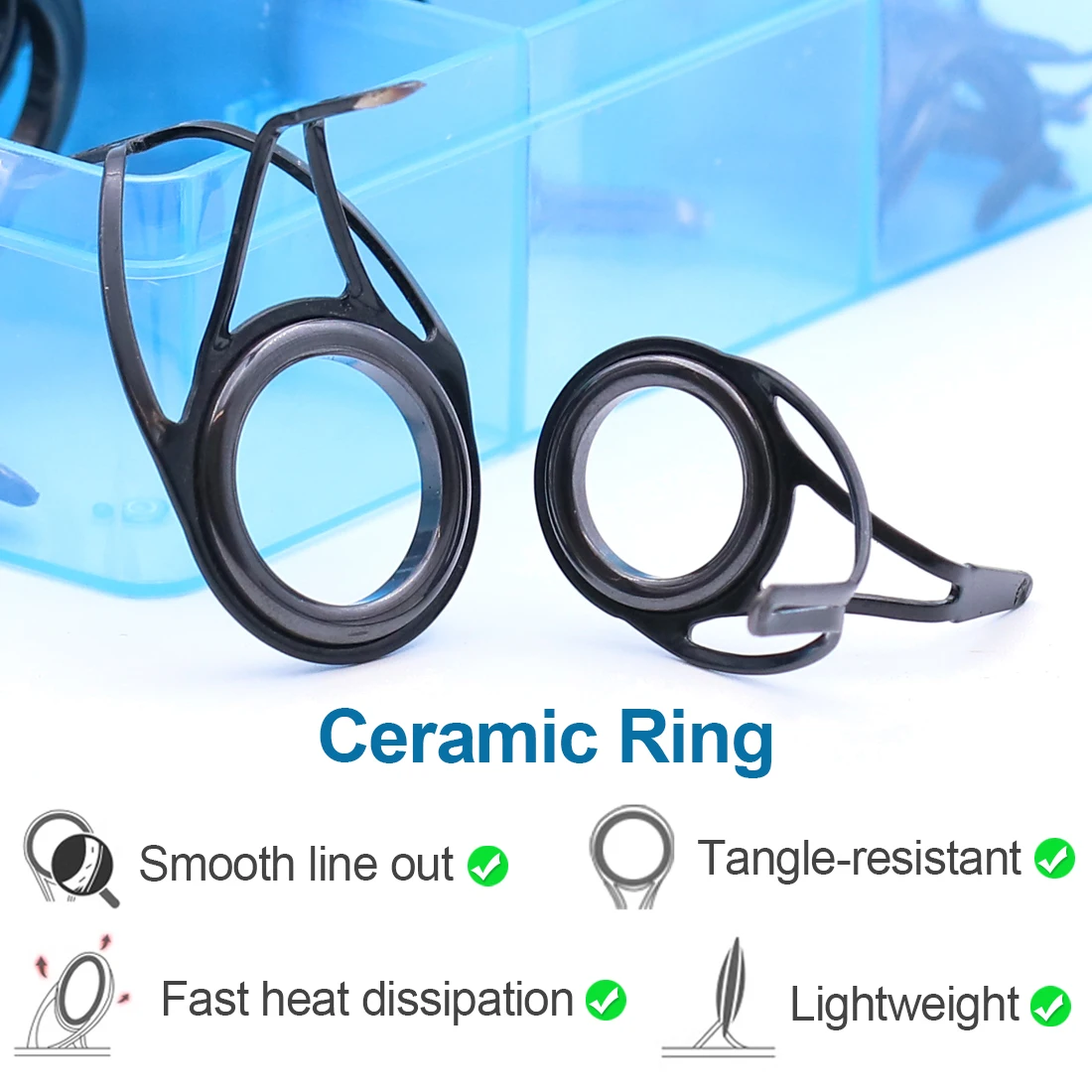 FishTrip-Kit de reparación de guías de caña de pescar, guía de pie cuádruple resistente de acero inoxidable para reemplazo de reparación de construcción de caña - imagen 4