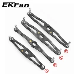 EKFAN 105MM 120MM 130MM 140MM 8*5MM agujeros fibra de carbono pesca mango izquierdo derecho para Dawa cebo carrete de fundición manijas piezas de bricolaje
