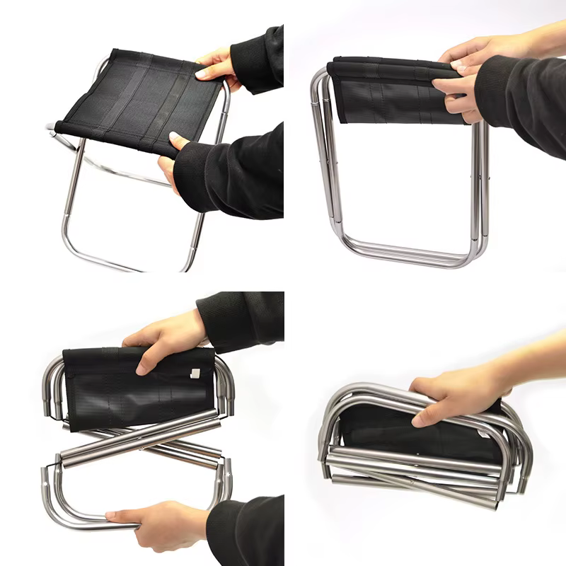 Silla plegable ultraligera de aluminio para camping y pesca