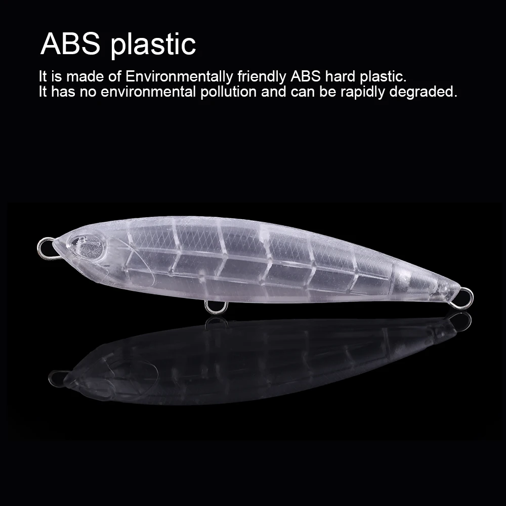 Hanlin-Señuelos de Pesca en el mar, cebo de plástico duro Minnow flotante, sin pintar, aparejos de atún lápiz en blanco, 2/5 piezas, 15cm, 60G, 42,7G - imagen 5