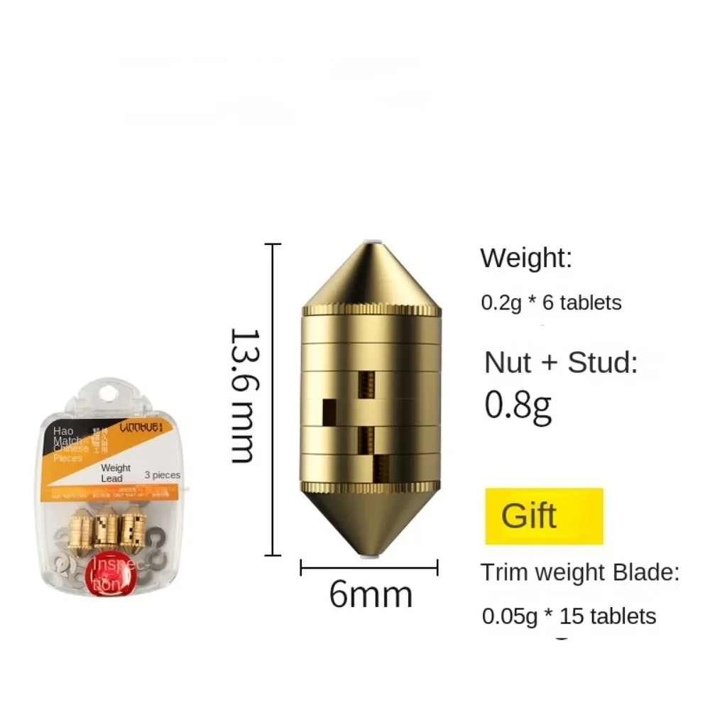 6 uds 2024 plomo extraíble conector de gancho de peso pesas de plomo de cobre peso adicional plomo de pesca aparejos de pesca de caída - imagen 3