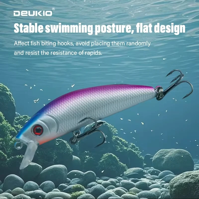 Señuelo de pesca DEUKIO, cebo de natación, pececillo, Mini manivela, cebo oscilante, cebo Artificial para lubina, perca, Lucio, pesca de trucha - imagen 4