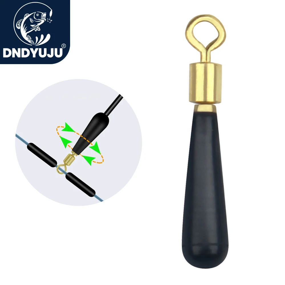 DNDYUJU 50X bloque de equipo de pesca rotación deriva flotadores de pesca accesorio Bobber herramientas de goma de cobre flotador de pescado Base de flotador de pesca - imagen 3