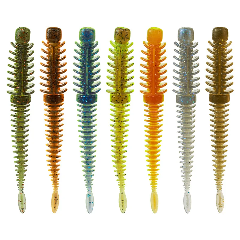 Señuelo de pesca de silicona, cebo Artificial flotante, 10 piezas, 1,8g, 7,5 cm, tornillo de cola de aguja, gusano suave, carpa, lubina, Swimbait - imagen 4