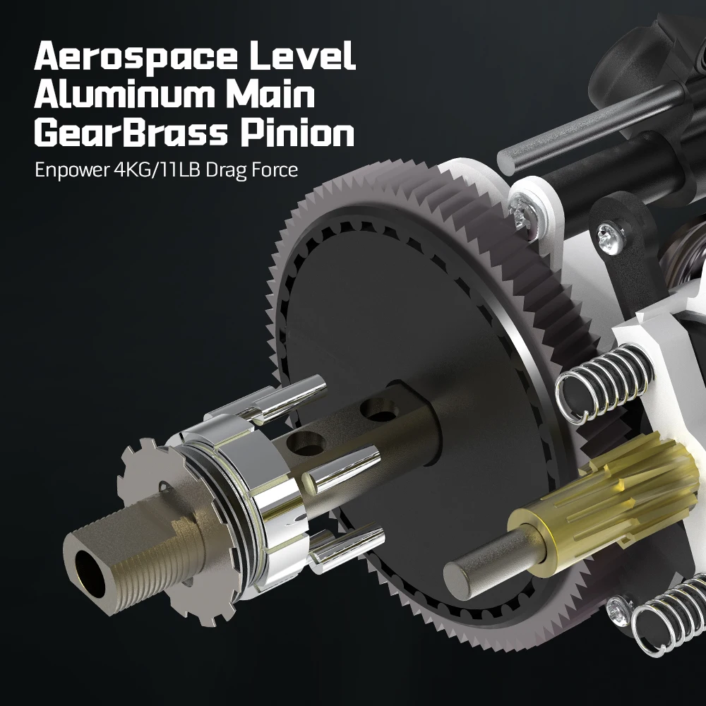 Carrete SOLOKING Acura HICC50 Pro BFS 10 + 1BB carrete de Baitcasting ultraligero para trucha de lubina relación de engranaje 7,1/8, carrete de pesca de arrastre de 4KG - imagen 3