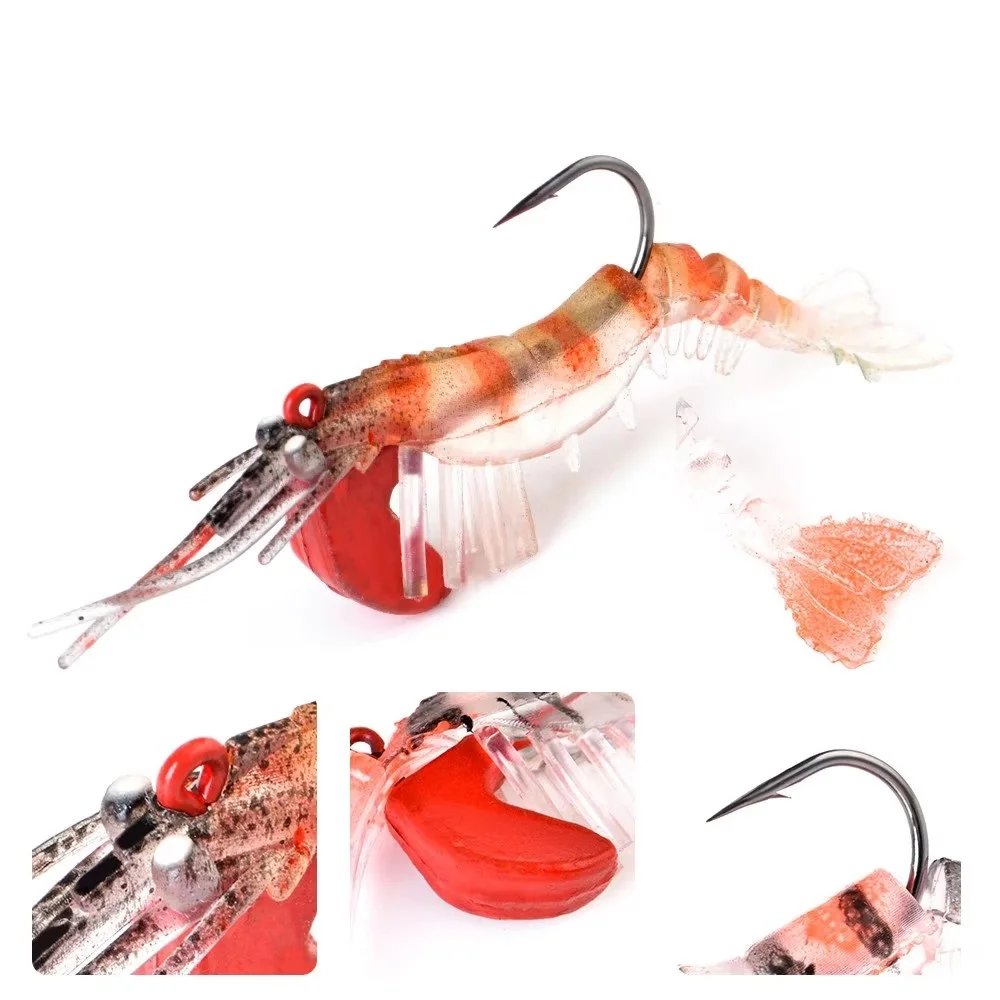 NGB 7g 14,5g Jigging señuelo de pesca suave camarones cebo Artificial con cabeza de plantilla 7cm 10cm hundimiento Lucio - imagen 5