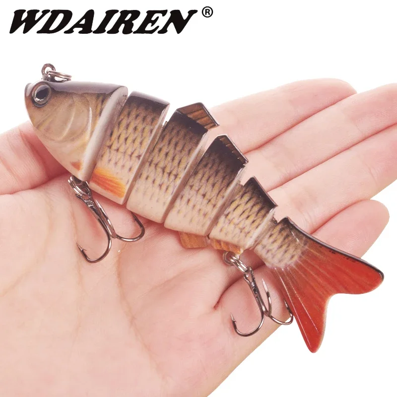 1 Pc pesca Wobbler realista 6 segmentos Swimbait Crankbait cebo duro hundimiento lento 9,5 cm 20g Isca señuelos artificiales aparejos de pesca - imagen 2