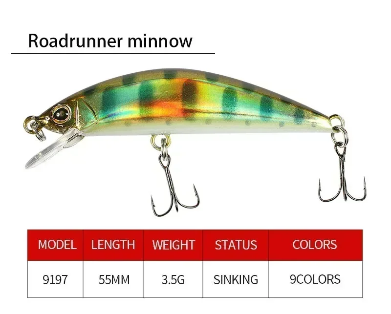 ALASICKA 4,6 cm/3,5g sumergible Mini Minnow Bass Bucktails flujo de agua dulce señuelos ganchos de púas pintura en aerosol de alta calidad - imagen 4