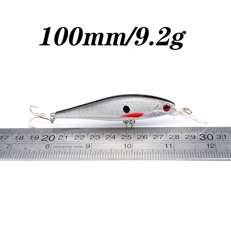 Señuelos de pesca de pececillo láser, 10cm, 9,2g, cebo duro Artificial, ojos 3D, Wobblers de pesca, Lucio, carpa, lubina, aparejos de pesca, 1 ud. - imagen 2