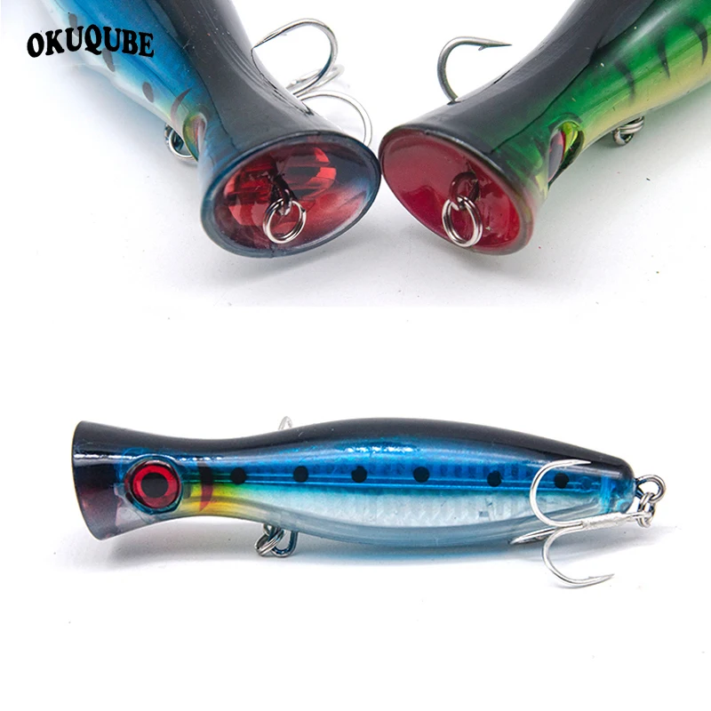 Señuelos de Pesca Popper, cebo duro de 12,5 cm/42g, aparejos de pesca artificiales con cuerpo de reflejo y ganchos afilados, 1 unidad - imagen 4