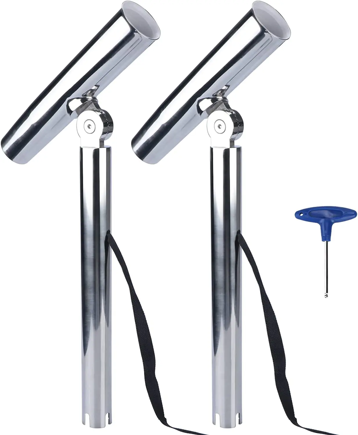 Soporte de caña de pescar ajustable para barco, accesorios marinos, 2 piezas, enchufable, de acero inoxidable, para yate