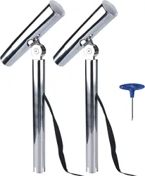 Soporte de caña de pescar ajustable para barco, accesorios marinos, 2 piezas, enchufable, de acero inoxidable, para yate