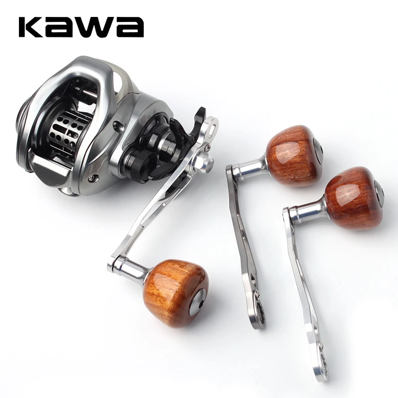 Kawa-mango de pesca nuevo, materiales metálicos y madera, longitud de 100mm para Shi/Da/A, mango de carrete de pesca de fundición, accesorio, perilla DIY - imagen 4