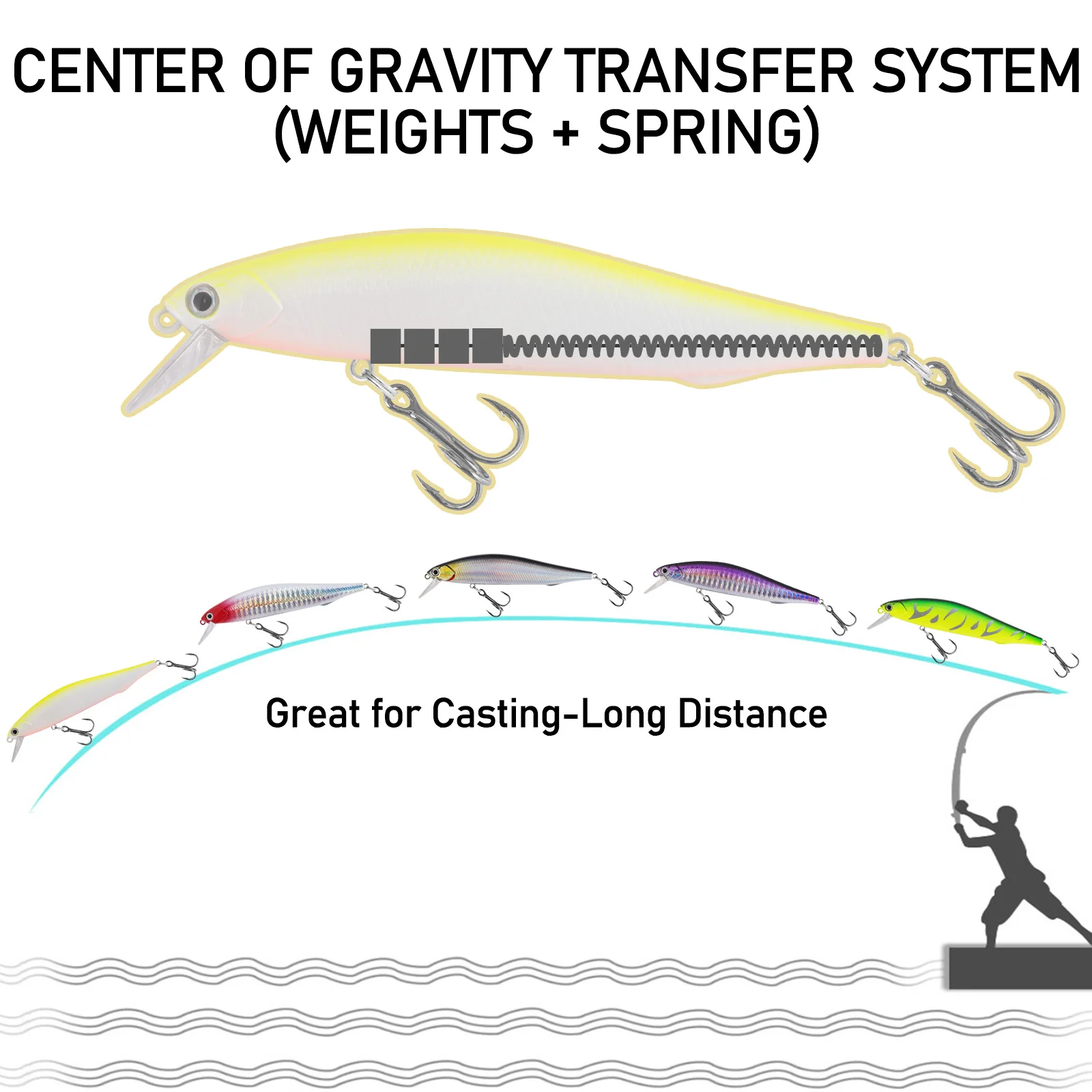 Señuelo de Pesca de Mar Minnow de 14g, cebo Crankbait de hundimiento lento, cebo duro de fundición larga, Lucio de curricán en alta mar, agua salada - imagen 2