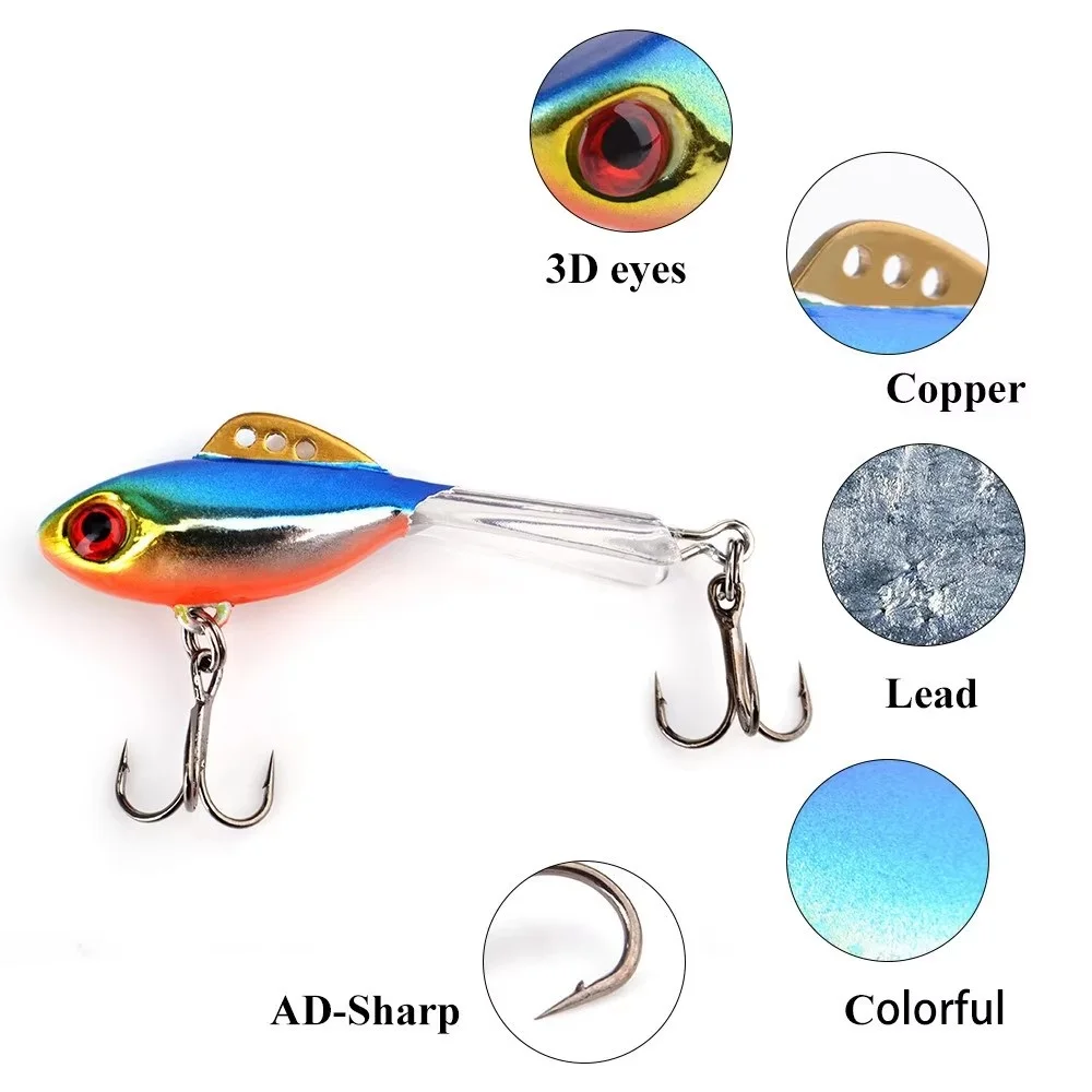 Señuelo de pesca equilibrador 4G 8G 10G 17G, plantilla de invierno con anzuelo triple, ojos 3D, pesca en hielo, cebo Artificial duro, señuelo de Jigging, Lucio - imagen 5