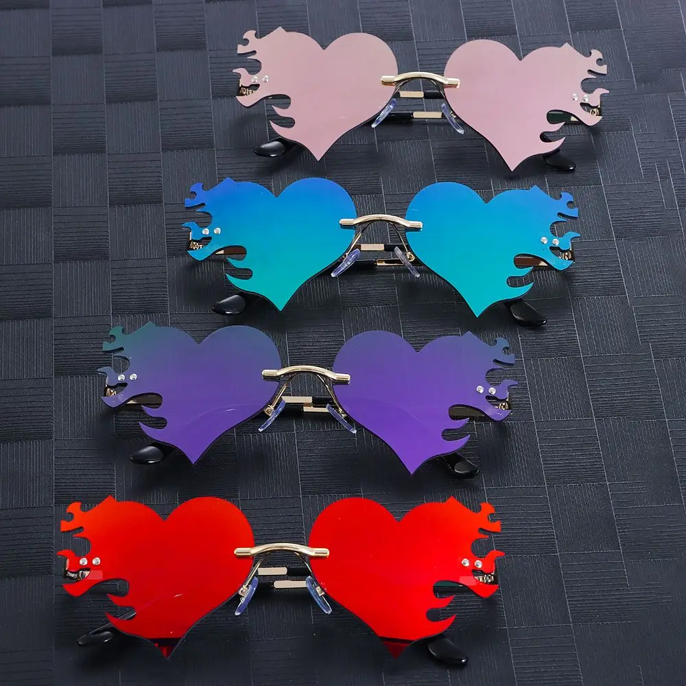 Accesorios Protección UV400 Favor de fiesta Gafas de corazón Gafas de sol sin montura Gafas de sol para mujer Gafas de sol de corazón - imagen 3