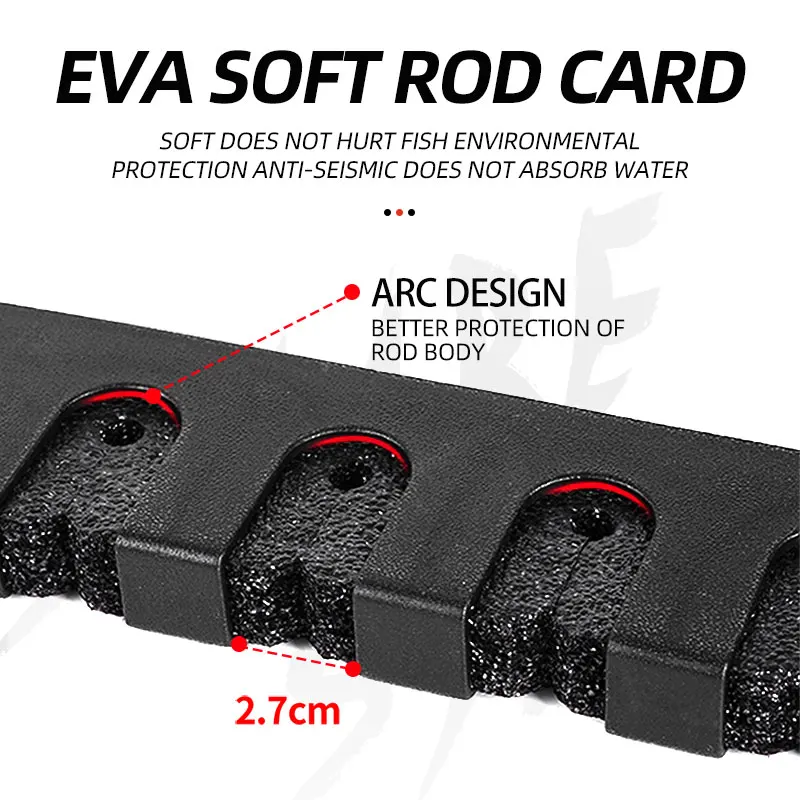 Herramientas de pesca, soportes para caña de pescar montados en la pared, tienda combinada, 6 cañas, soportes para caña de pescar verticales horizontales - imagen 4