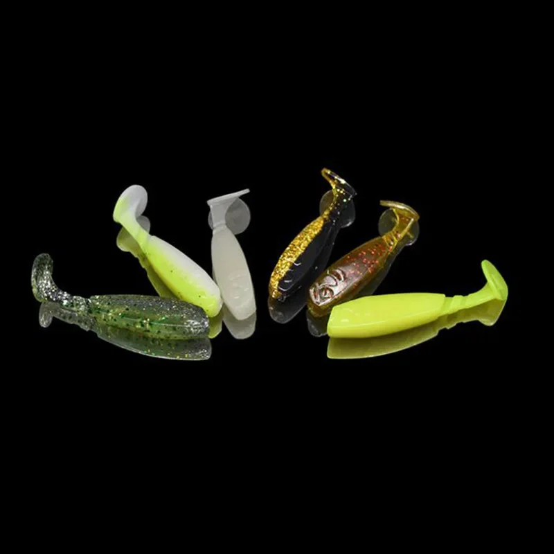 10 Uds. Señuelos blandos de silicona, aparejos artificiales, cebo 5,5 cm 2,3g, productos para pesca en el mar, pesca en roca, Swimbait Wobblers - imagen 5