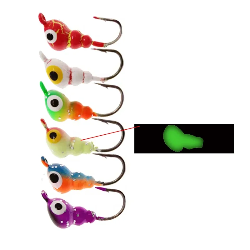 TAKEDO 10 #   12 #   14 #   Anzuelo de pesca en hielo con forma de caracol, Jigbait, señuelo de pesca en hielo, anzuelo con cabeza de anzuelo para carpa y lubina - imagen 3