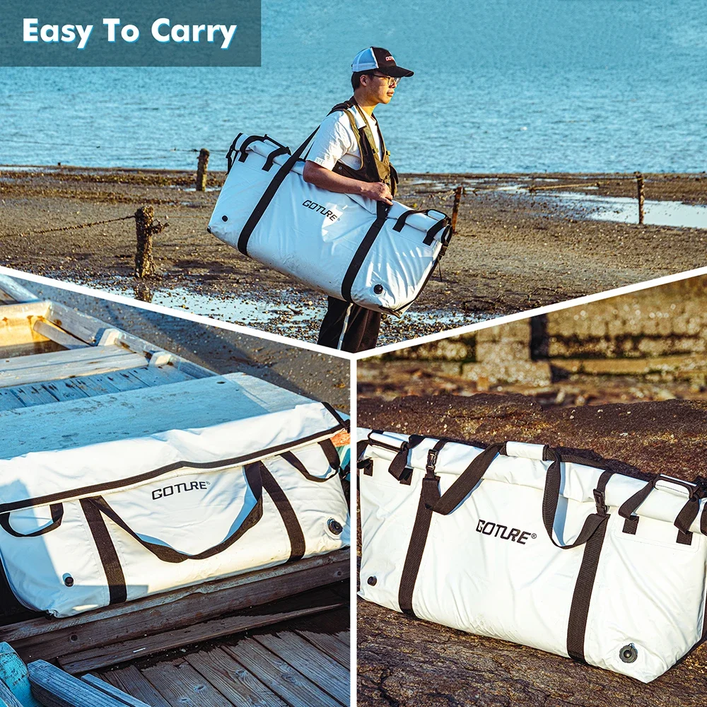 Goture-bolsa de pesca multifuncional portátil, bolsa enfriadora de pescado de gran capacidad con aislamiento de EVA, bolsa congeladora impermeable para pesca en barco - imagen 4