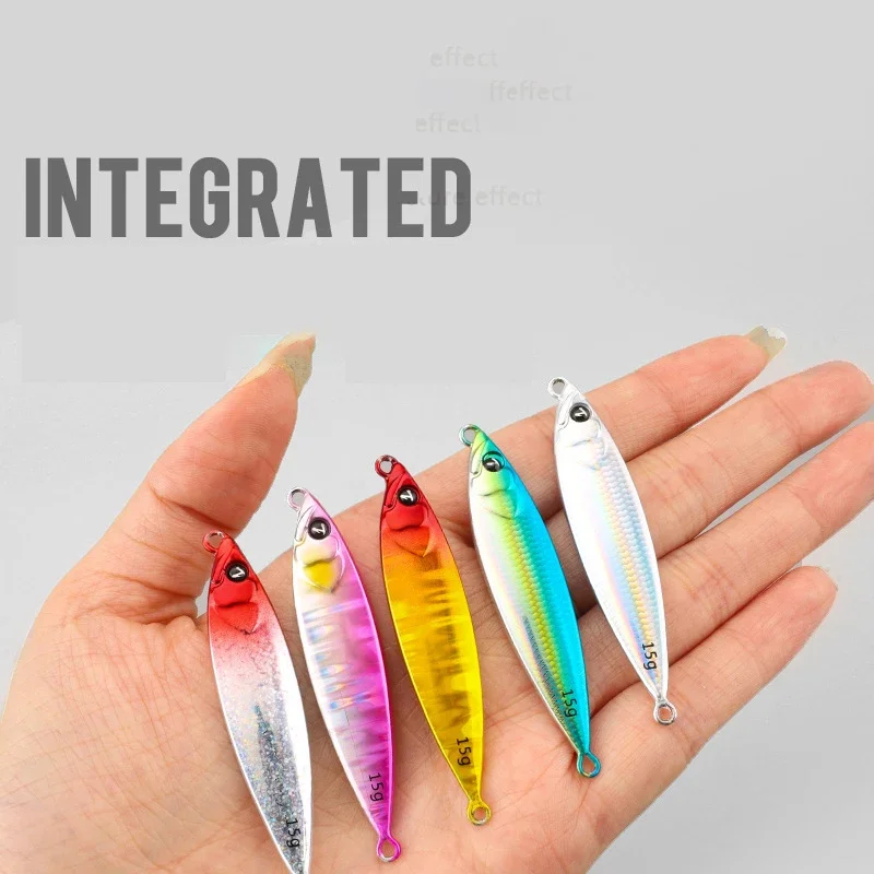 Señuelo de Metal para pesca en el mar, cebo de plantilla de Metal fundido, Artificial, duro, 10g/15g, 1 unidad, nuevo - imagen 3