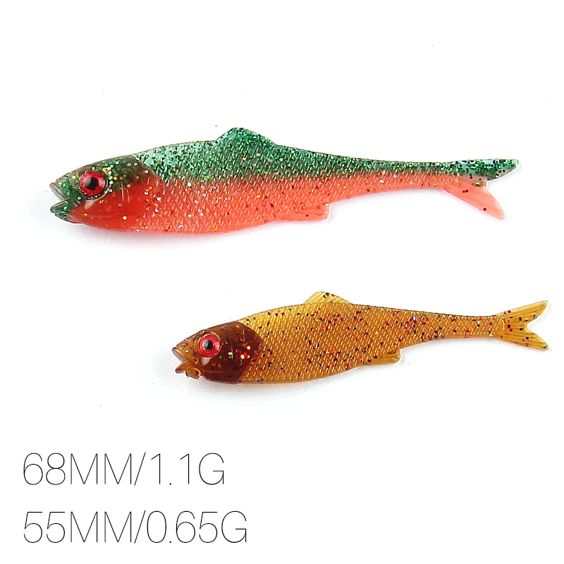 2023 Supercontinent Filet Craw 5,5 CM/6,8 CM Lucio señuelo de plástico suave Señuelos de pesca pesca ojos 3d señuelo suave Señuelos de pesca - imagen 4