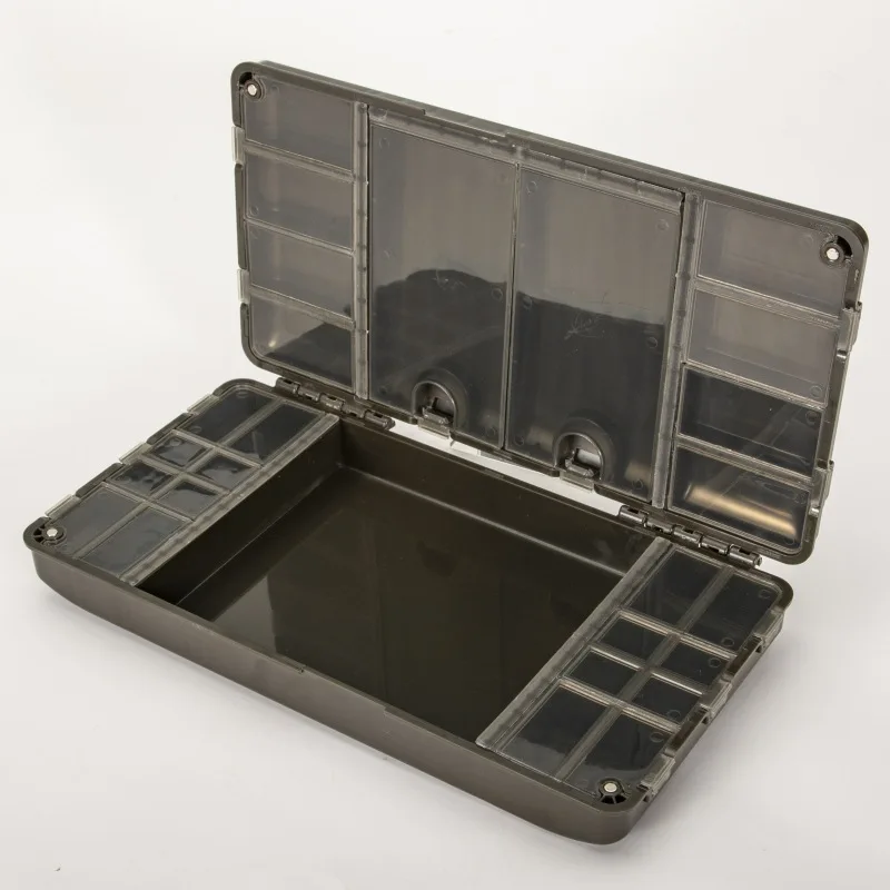 Caja de almacenamiento de aparejos de pesca de carpa, caja de aparejos de pesca con compartimentos, gancho giratorio, almacenamiento de cebo, soporte de aparejo de pesca, caja de accesorios de aparejos - imagen 3