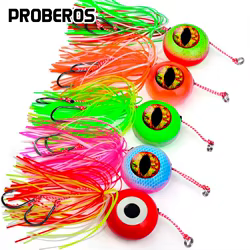 1 unidad de cebo de alambre luminoso de 20G, 40g, 60g, 80g, 100g, 120g, señuelos de Jigging, plantilla de ojos 3D, cabeza de plomo, aparejos de cebo de pesca de calamar de agua salada de goma