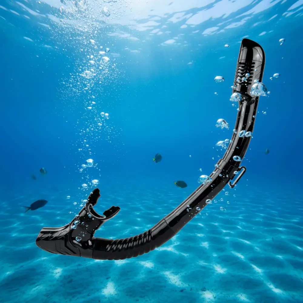 Tubo de Respiración de Silicona para Buceo, Válvula Seca Superior, Equipo Subacuático, Boquilla Cómoda, Clip de Liberación Rápida - imagen 4