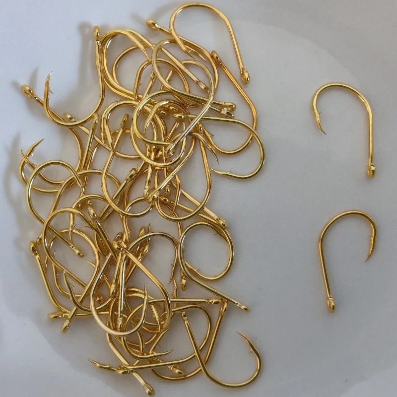 Anzuelos circulares para carpa dorados con púas – accesorios pesca - imagen 2