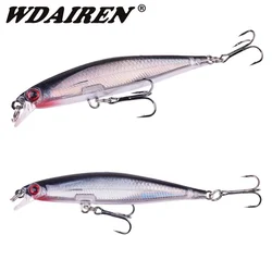 Señuelo de Pesca de pececillo láser, 80mm, 5,2g, hundimiento lento, Wobbler con ganchos, aparejos, cebo duro Artificial, lubina, carpa, Crankbait, 1 ud.